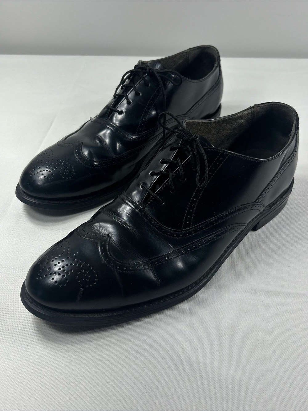 Vintage Iron Age Executive Steel Toe Wingtip Dress Shoes Black Leather Men's 12M